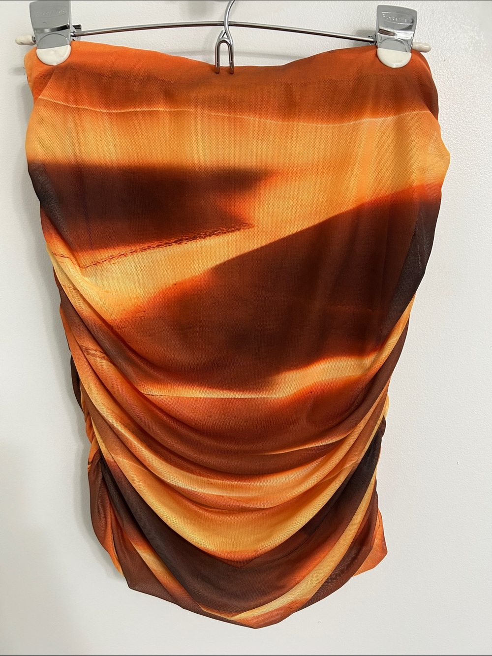 Windsor Orange and Brown Skirt with Ruching